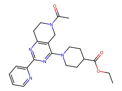 ethyl 1-(6-acetyl-2-pyridin-2-yl-7,8-dihydro-5H-pyrido[4,3-d]pyrimidin-4-yl)piperidine-4-carboxylate structure
