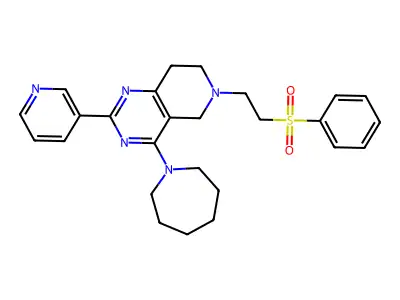 4-(azepan-1-yl)-6-[2-(benzenesulfonyl)ethyl]-2-pyridin-3-yl-7,8-dihydro-5H-pyrido[4,3-d]pyrimidine structure