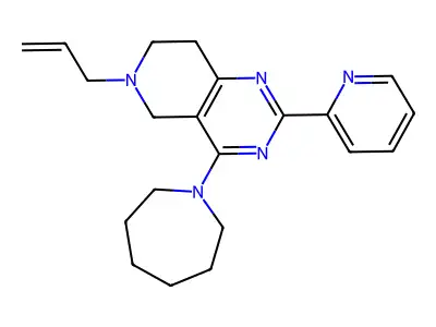 4-(azepan-1-yl)-6-prop-2-enyl-2-pyridin-2-yl-7,8-dihydro-5H-pyrido[4,3-d]pyrimidine structure