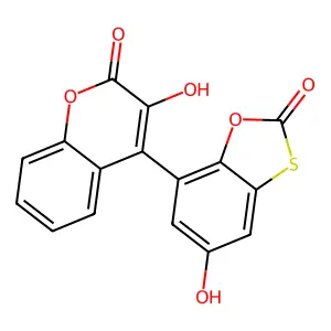 3-Hydroxy-4-(5-hydroxy-2-oxo-1,3-benzoxathiol-7-yl)-2H-chromen-2-one structure