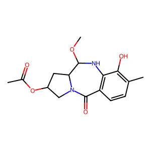 2-(Acetyloxy)-1,2,3,10,11,11a-hexahydro-9-hydroxy-11-methoxy-8-methyl-5H-pyrrolo(2,1-c)(1,4)benzodiozepin-5-one structure