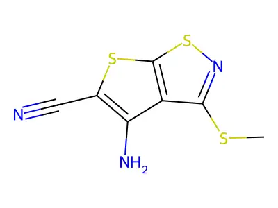 Thieno(3,2-d)isothiazole-5-carbonitrile, 4-amino-3-(methylthio)- structure
