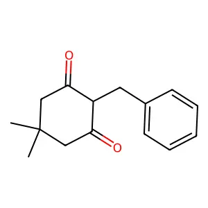 2-benzyl-5,5-dimethylcyclohexane-1,3-dione structure