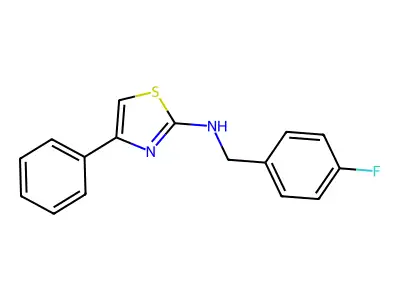 N-[(4-fluorophenyl)methyl]-4-phenyl-1,3-thiazol-2-amine structure
