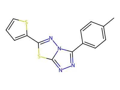 3-(4-Methylphenyl)-6-thiophen-2-yl-[1,2,4]triazolo[3,4-b][1,3,4]thiadiazole structure