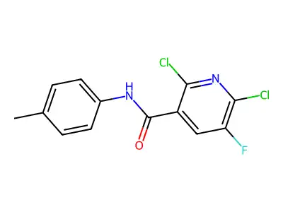 2,6-dichloro-5-fluoro-N-(4-methylphenyl)nicotinamide structure
