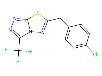 6-(4-Chlorobenzyl)-3-(trifluoromethyl)[1,2,4]triazolo[3,4-b][1,3,4]thiadiazole structure
