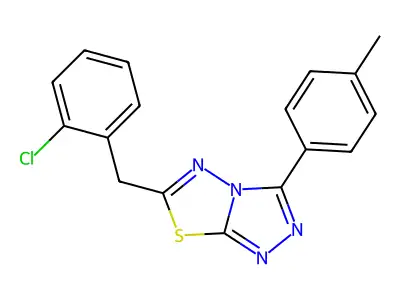 6-(2-Chlorobenzyl)-3-(4-methylphenyl)[1,2,4]triazolo[3,4-b][1,3,4]thiadiazole structure
