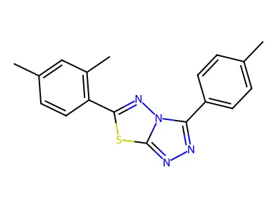 6-(2,4-dimethylphenyl)-3-(4-methylphenyl)[1,2,4]triazolo[3,4-b][1,3,4]thiadiazole structure