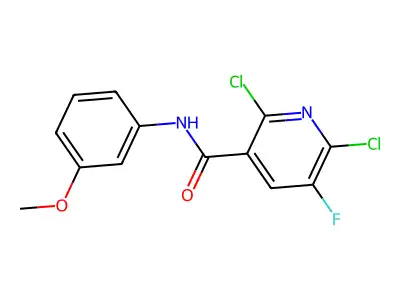 2,6-dichloro-5-fluoro-N-(3-methoxyphenyl)nicotinamide structure