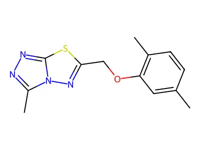 2,5-dimethylphenyl(3-methyl[1,2,4]triazolo[3,4-b][1,3,4]thiadiazol-6-yl)methylether structure