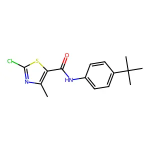 N-(4-tert-butylphenyl)-2-chloro-4-methyl-1,3-thiazole-5-carboxamide structure