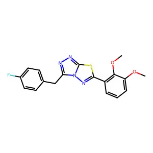 6-(2,3-dimethoxyphenyl)-3-(4-fluorobenzyl)[1,2,4]triazolo[3,4-b][1,3,4]thiadiazole structure