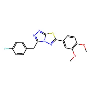 6-(3,4-dimethoxyphenyl)-3-(4-fluorobenzyl)[1,2,4]triazolo[3,4-b][1,3,4]thiadiazole structure