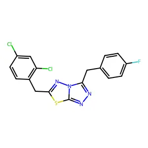 6-(2,4-dichlorobenzyl)-3-(4-fluorobenzyl)[1,2,4]triazolo[3,4-b][1,3,4]thiadiazole structure