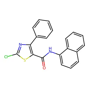 2-chloro-N-(1-naphthyl)-4-phenyl-1,3-thiazole-5-carboxamide structure