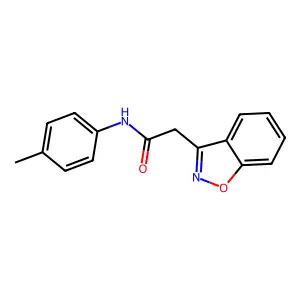 2-(1,2-benzisoxazol-3-yl)-N-(4-methylphenyl)acetamide structure