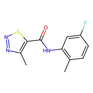 N-(5-fluoro-2-methylphenyl)-4-methyl-1,2,3-thiadiazole-5-carboxamide structure