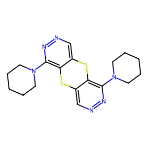 1,6-Di(1-piperidinyl)pyridazino[4',5':5,6][1,4]dithiino[2,3-d]pyridazine structure