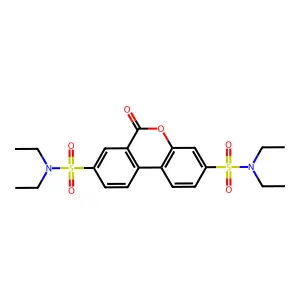 N3,N3,N8,N8-tetraethyl-6-oxo-6H-benzo[c]chromene-3,8-disulfonamide structure