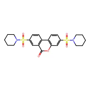 3,8-bis(1-piperidinylsulfonyl)-6H-benzo[c]chromen-6-one structure