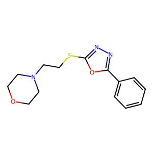 2-(4-Morpholinyl)ethyl 5-phenyl-1,3,4-oxadiazol-2-yl sulfide structure