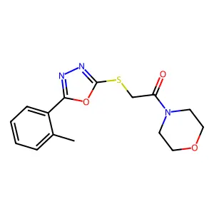 1-Morpholino-2-((5-(o-tolyl)-1,3,4-oxadiazol-2-yl)thio)ethanone structure
