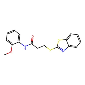 3-(1,3-benzothiazol-2-ylsulfanyl)-N-(2-methoxyphenyl)propanamide structure
