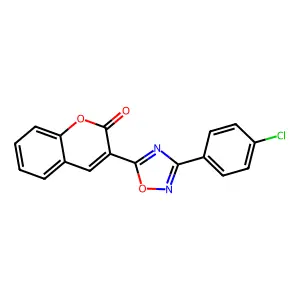 3-[3-(4-chlorophenyl)-1,2,4-oxadiazol-5-yl]-2H-chromen-2-one structure