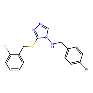 N-(4-bromobenzyl)-N-{3-[(2-fluorobenzyl)sulfanyl]-4H-1,2,4-triazol-4-yl}amine structure