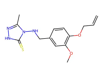 4-{[4-(allyloxy)-3-methoxybenzyl]amino}-5-methyl-4H-1,2,4-triazol-3-ylhydrosulfide structure