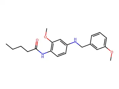 N-{2-methoxy-4-[(3-methoxybenzyl)amino]phenyl}pentanamide structure