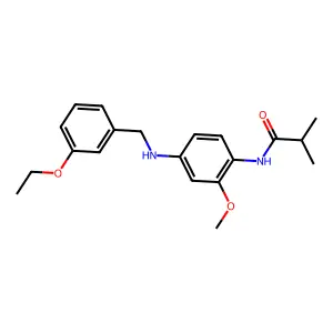 N-{4-[(3-ethoxybenzyl)amino]-2-methoxyphenyl}-2-methylpropanamide structure