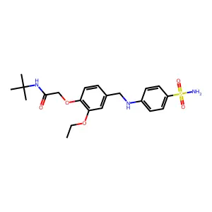 N-tert-butyl-2-[2-ethoxy-4-[(4-sulfamoylanilino)methyl]phenoxy]acetamide structure
