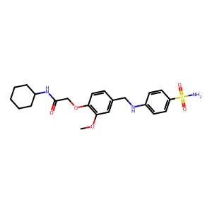 N-cyclohexyl-2-[2-methoxy-4-[(4-sulfamoylanilino)methyl]phenoxy]acetamide structure