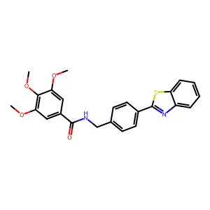 N-[[4-(1,3-benzothiazol-2-yl)phenyl]methyl]-3,4,5-trimethoxybenzamide structure
