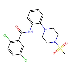 2,5-dichloro-N-{2-[4-(methylsulfonyl)-1-piperazinyl]phenyl}benzamide structure