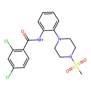 2,4-dichloro-N-[2-(4-methylsulfonylpiperazin-1-yl)phenyl]benzamide structure