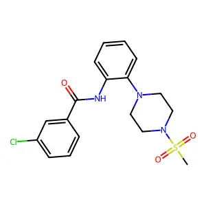 3-chloro-N-[2-(4-methylsulfonylpiperazin-1-yl)phenyl]benzamide structure