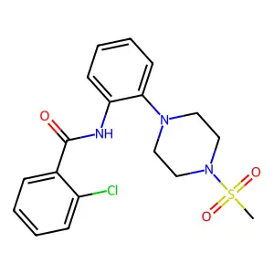 2-chloro-N-[2-(4-methylsulfonylpiperazin-1-yl)phenyl]benzamide structure