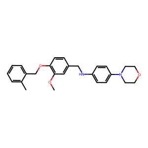 N-{3-methoxy-4-[(2-methylbenzyl)oxy]benzyl}-4-(morpholin-4-yl)aniline structure