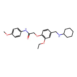 2-{4-[(cyclohexylamino)methyl]-2-ethoxyphenoxy}-N-(4-methoxyphenyl)acetamide structure