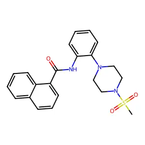 N-{2-[4-(methylsulfonyl)-1-piperazinyl]phenyl}-1-naphthamide structure