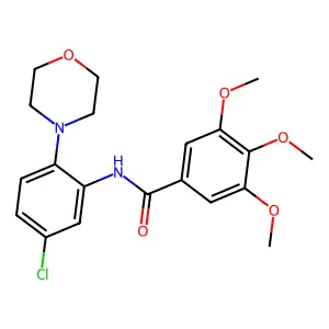 N-[5-chloro-2-(4-morpholinyl)phenyl]-3,4,5-trimethoxybenzamide structure