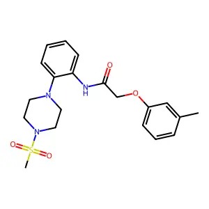2-(3-methylphenoxy)-N-[2-(4-methylsulfonylpiperazin-1-yl)phenyl]acetamide structure
