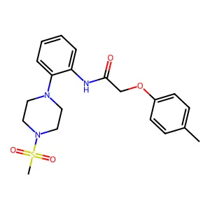 2-(4-methylphenoxy)-N-[2-(4-methylsulfonylpiperazin-1-yl)phenyl]acetamide structure