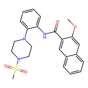 3-methoxy-N-{2-[4-(methylsulfonyl)-1-piperazinyl]phenyl}-2-naphthamide structure