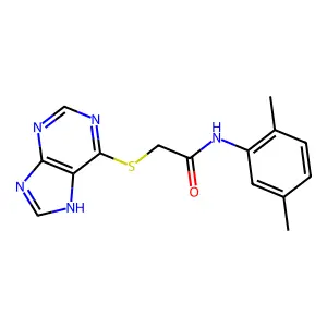 N-(2,5-dimethylphenyl)-2-(7H-purin-6-ylsulfanyl)acetamide structure
