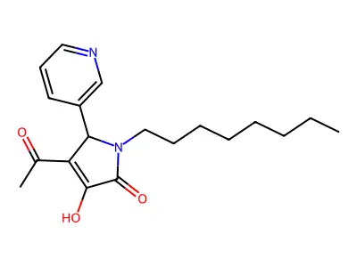 4-acetyl-3-hydroxy-1-octyl-5-(3-pyridinyl)-1,5-dihydro-2H-pyrrol-2-one structure