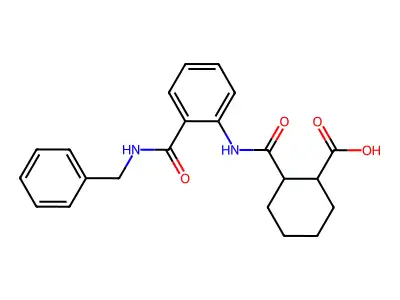 2-[[2-(Benzylcarbamoyl)phenyl]carbamoyl]cyclohexane-1-carboxylic acid structure